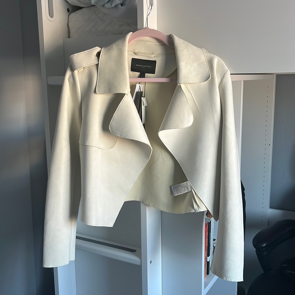 Banana Republic vegan suede crop jacket